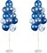 Balloon Column Kit Set of 2 With Confetti Balloons Included - Metallic Blue Balloon Tower with Stand, Base, and Pole,Backdrop Decoration for Wedding, Baby Shower, Birthday Party, or Bachelorette Party